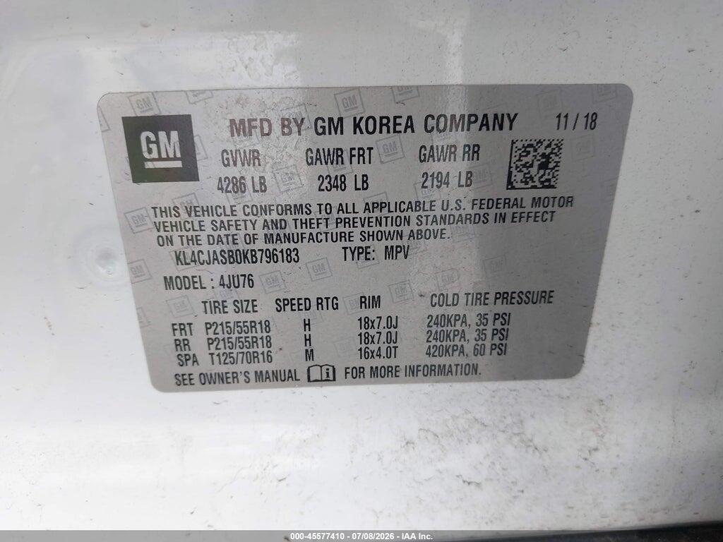KL4CJASB0KB796183 2019 BUICK ENCORE photo no. 9