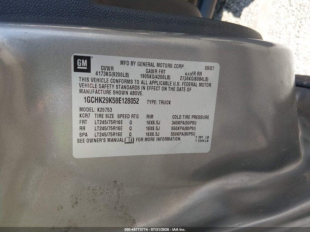 1GCHK29K58E128052 2008 CHEVROLET SILVERADO 2500HD photo no. 9