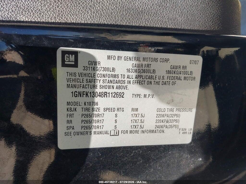 1GNFK13048R112692 2008 CHEVROLET TAHOE photo no. 9