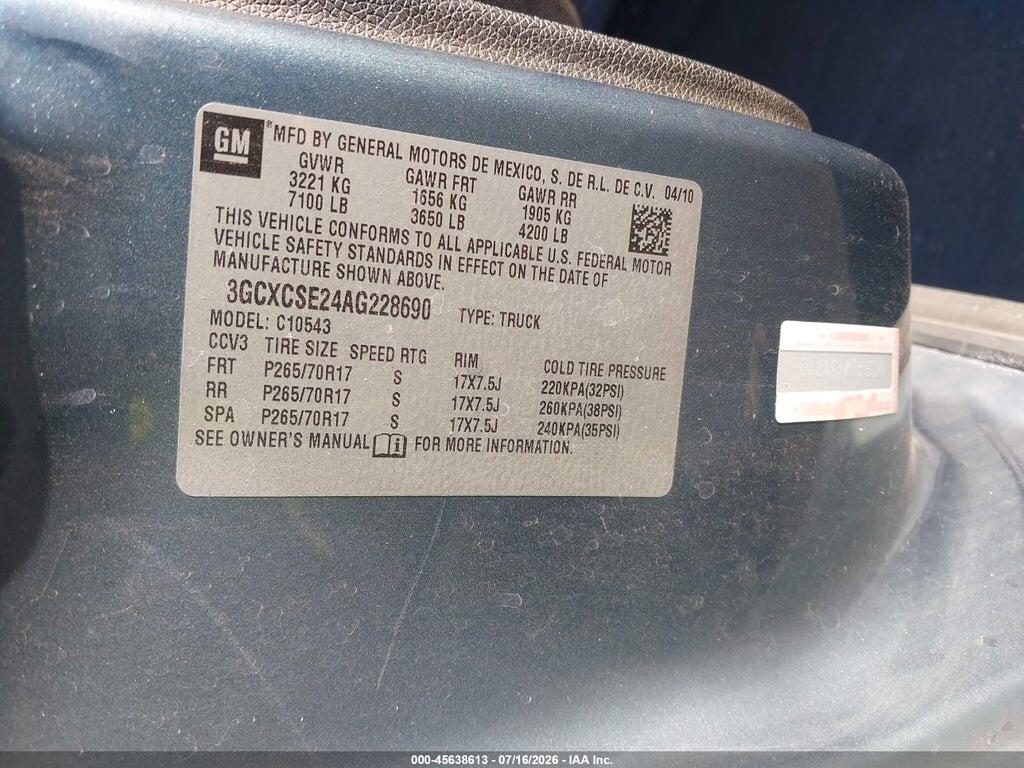 3GCXCSE24AG228690 2010 CHEVROLET SILVERADO 1500 photo no. 9
