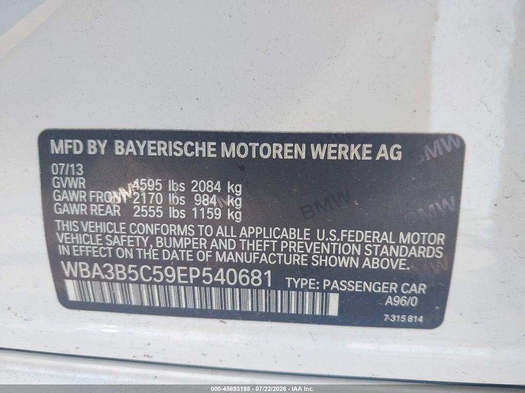 WBA3B5C59EP540681 2014 BMW 328I photo no. 9