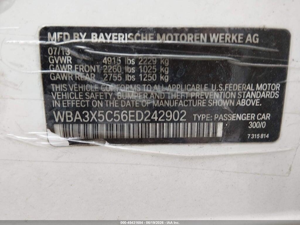 WBA3X5C56ED242902 2014 BMW 328I GRAN TURISMO photo no. 9