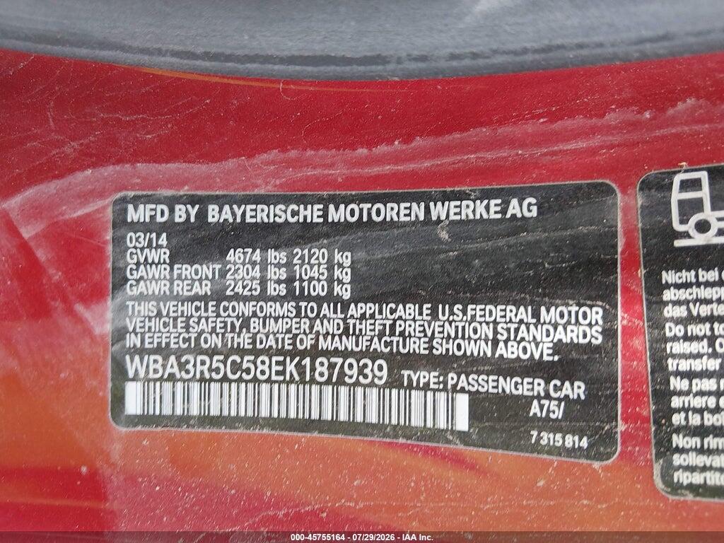 WBA3R5C58EK187939 2014 BMW 435I photo no. 9