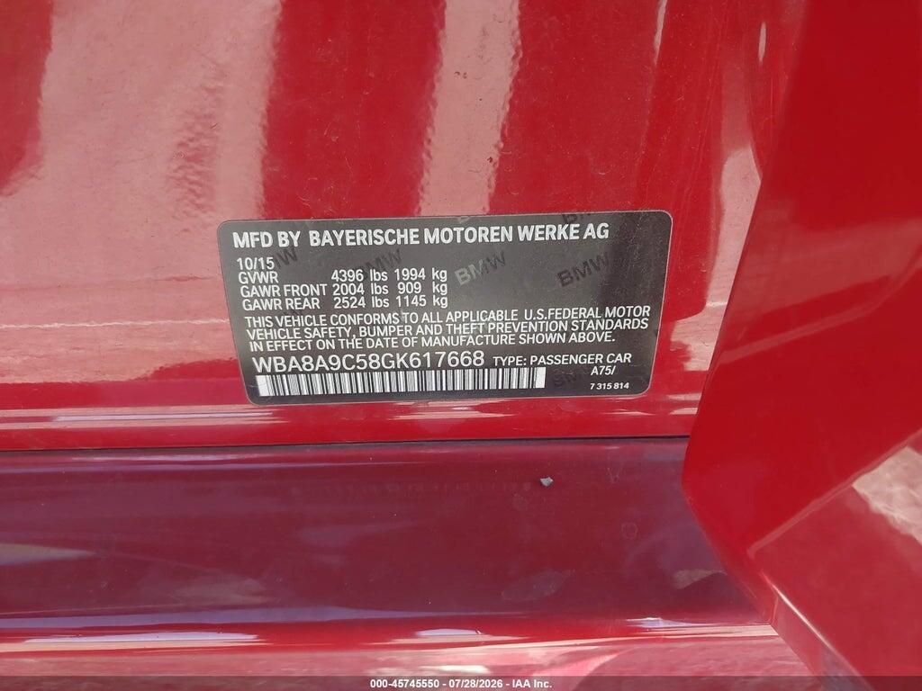 WBA8A9C58GK617668 2016 BMW 320I photo no. 9