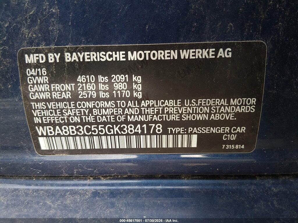 WBA8B3C55GK384178 2016 BMW 340I photo no. 9