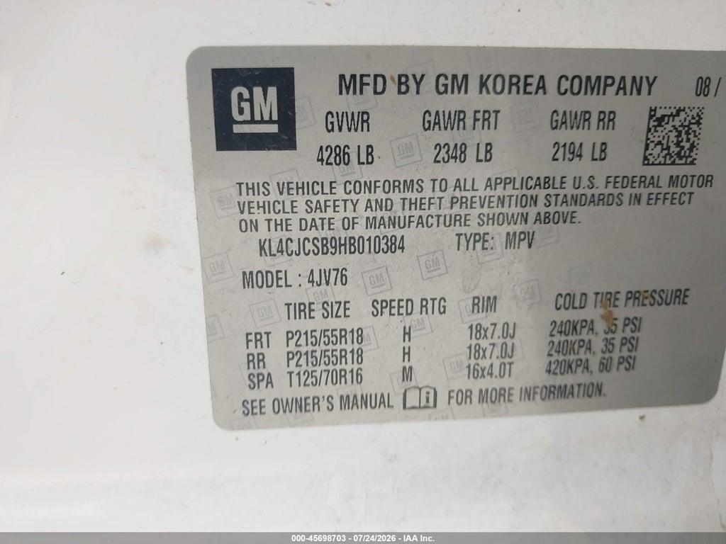 KL4CJCSB9HB010384 2017 BUICK ENCORE photo no. 9
