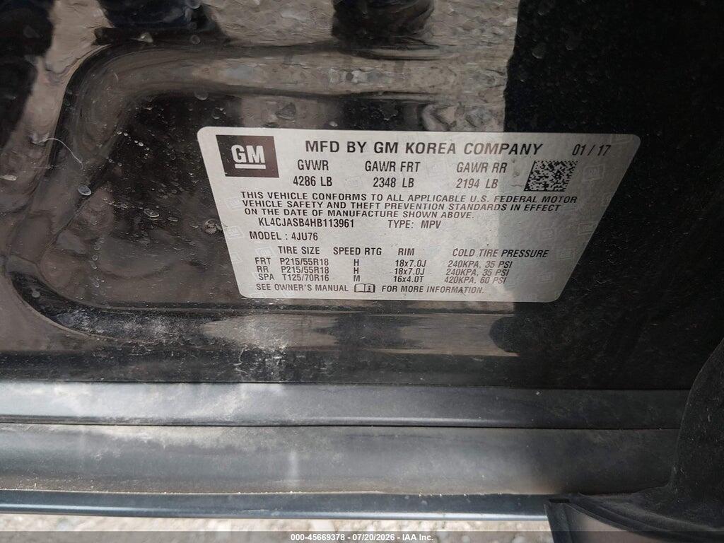 KL4CJASB4HB113961 2017 BUICK ENCORE photo no. 9