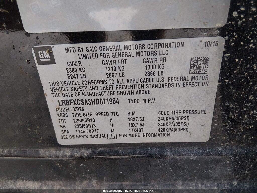 LRBFXCSA3HD071984 2017 BUICK ENVISION photo no. 9