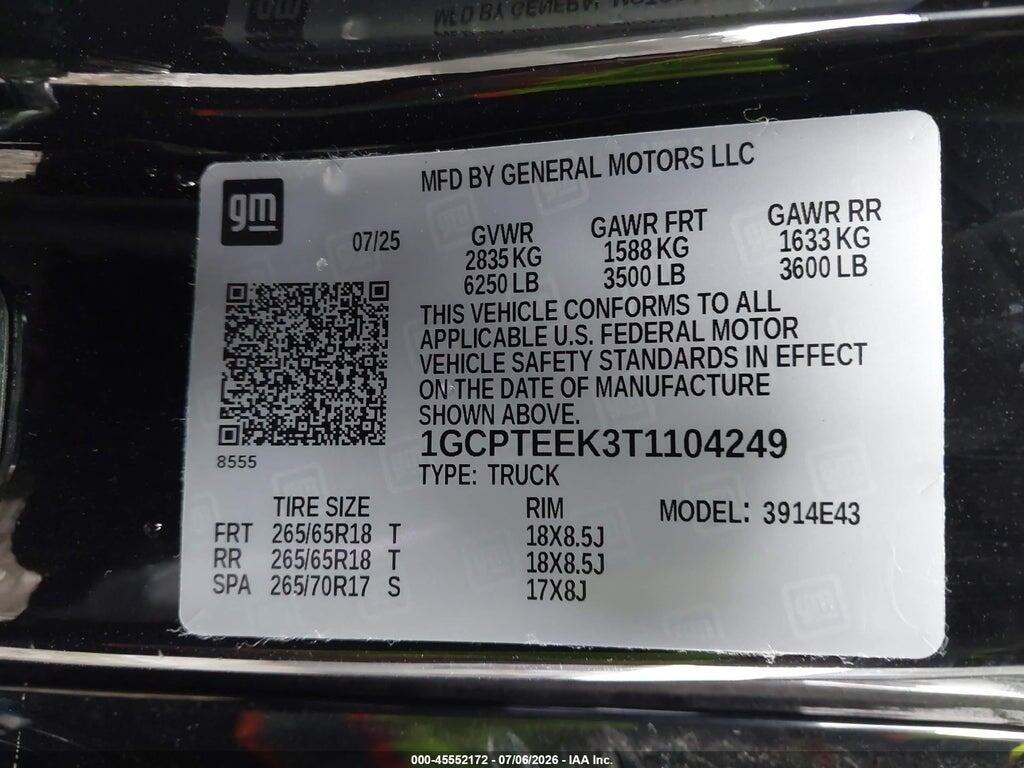 1GCPTEEK3T1104249 2026 CHEVROLET COLORADO photo no. 9
