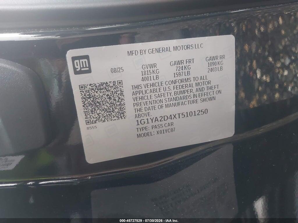 1G1YA2D4XT5101250 2026 CHEVROLET CORVETTE STINGRAY photo no. 9