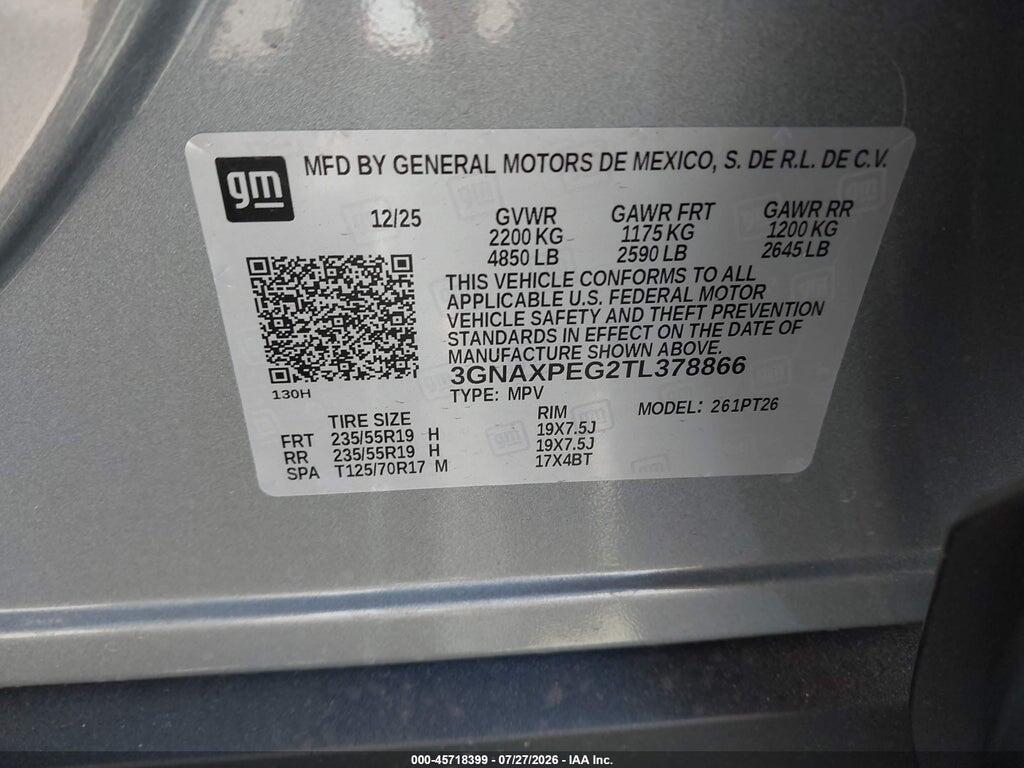 3GNAXPEG2TL378866 2026 CHEVROLET EQUINOX photo no. 9