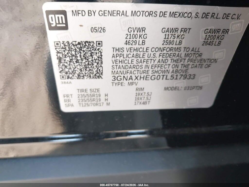 3GNAXHEG0TL517933 2026 CHEVROLET EQUINOX photo no. 9