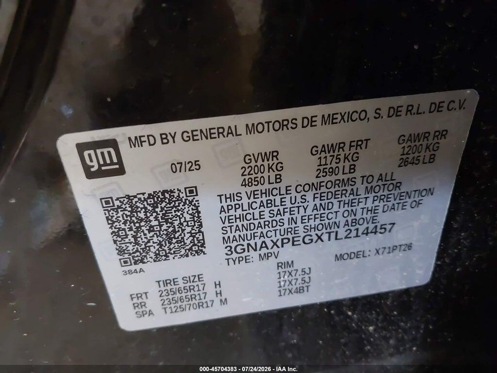 3GNAXPEGXTL214457 2026 CHEVROLET EQUINOX photo no. 9