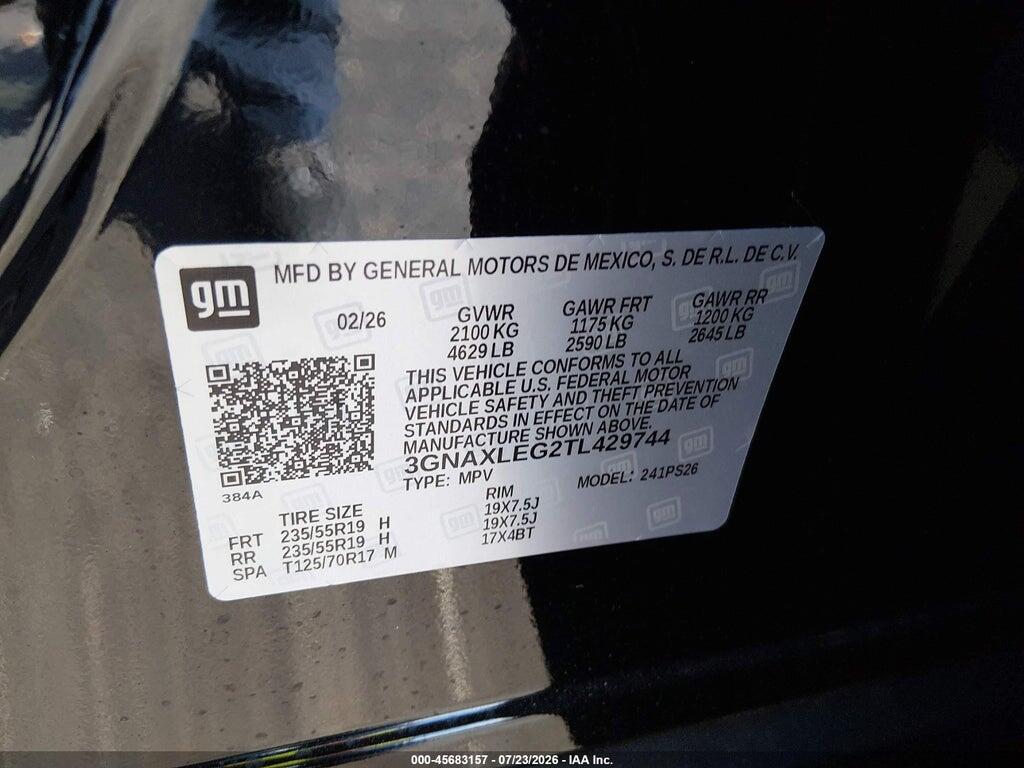 3GNAXLEG2TL429744 2026 CHEVROLET EQUINOX photo no. 9