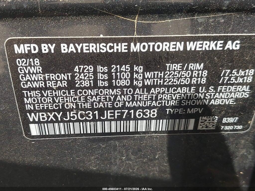 WBXYJ5C31JEF71638 2018 BMW X2 photo no. 9