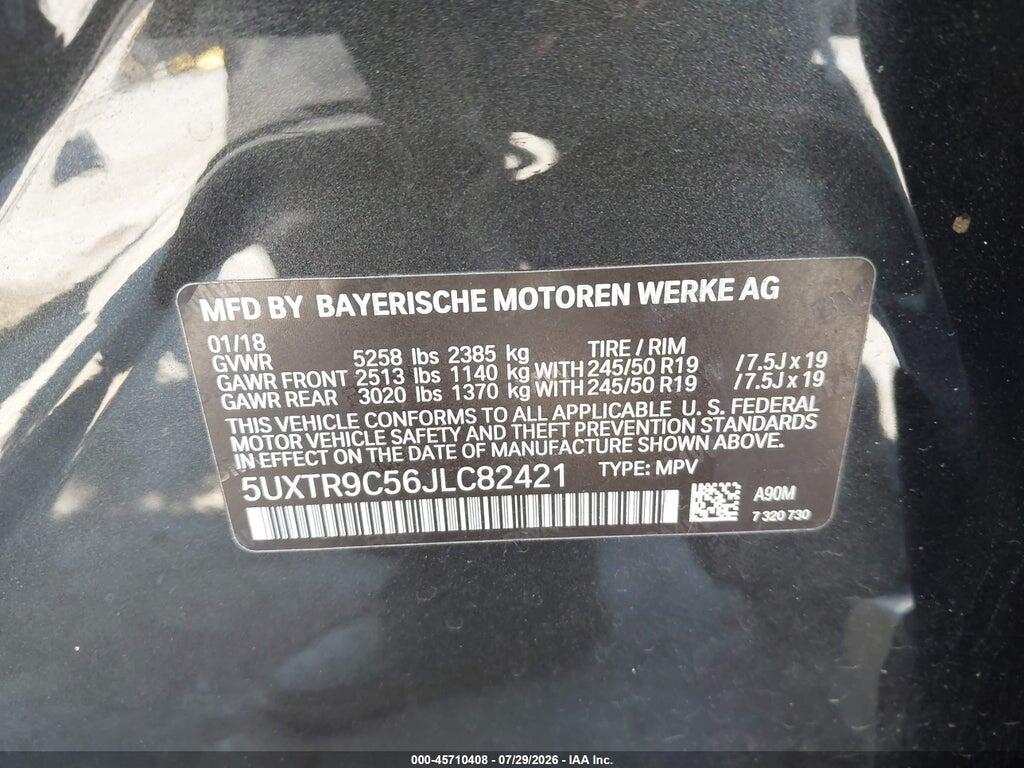 5UXTR9C56JLC82421 2018 BMW X3 photo no. 9