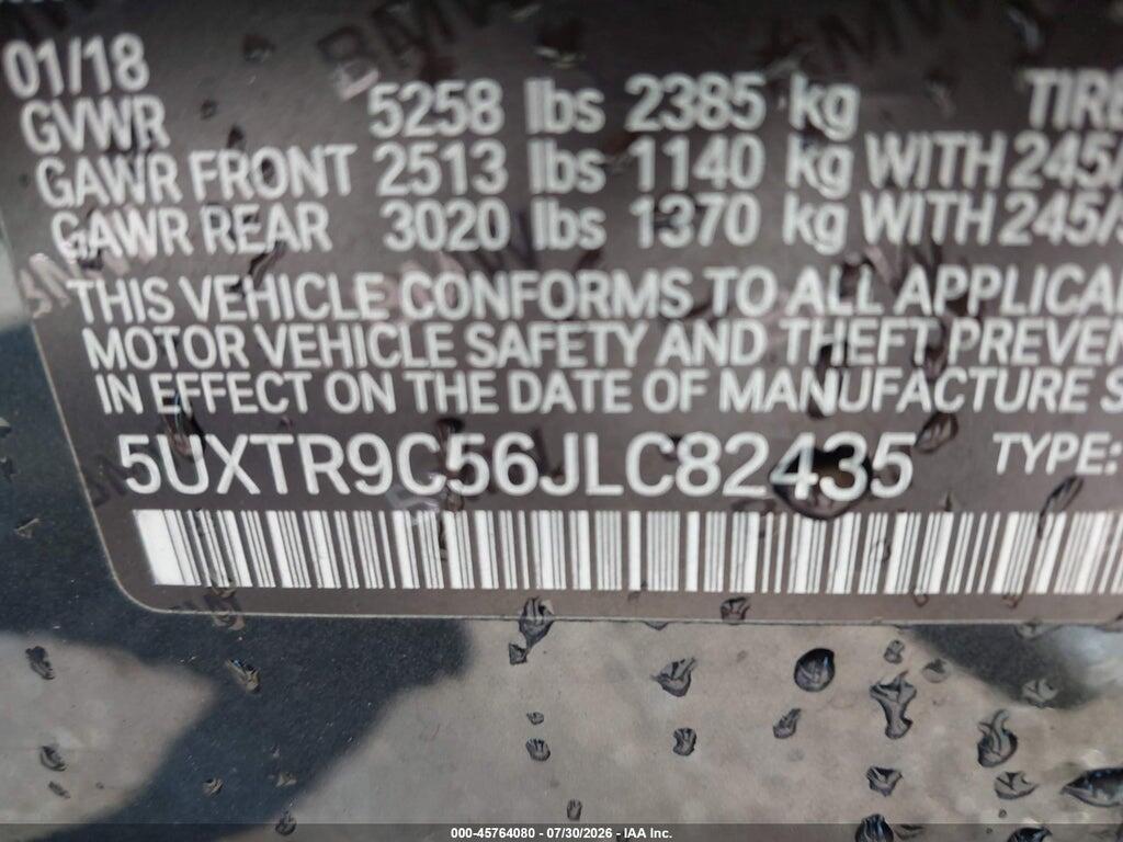 5UXTR9C56JLC82435 2018 BMW X3 photo no. 9