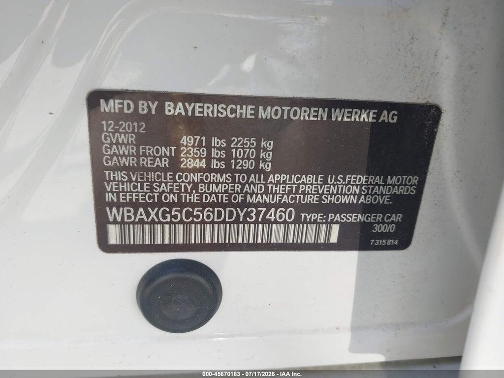 WBAXG5C56DDY37460 2013 BMW 528I photo no. 9