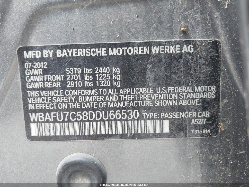 WBAFU7C58DDU66530 2013 BMW 535I photo no. 9