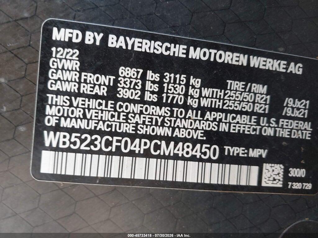 WB523CF04PCM48450 2023 BMW IX photo no. 9