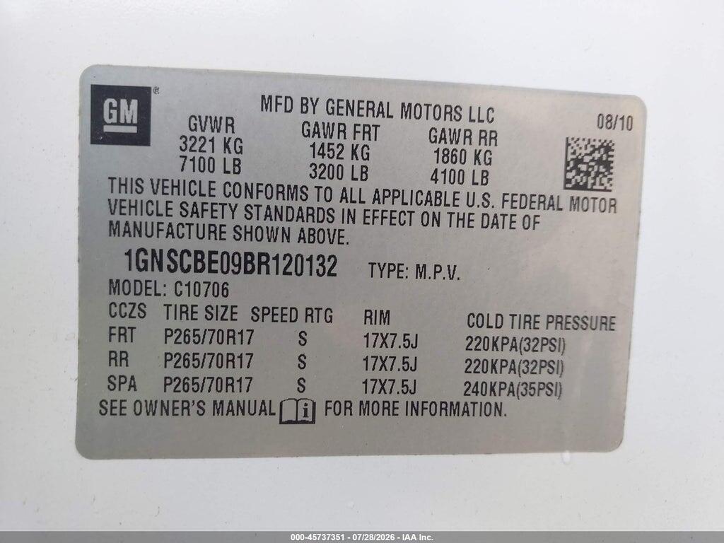 1GNSCBE09BR120132 2011 CHEVROLET TAHOE photo no. 9