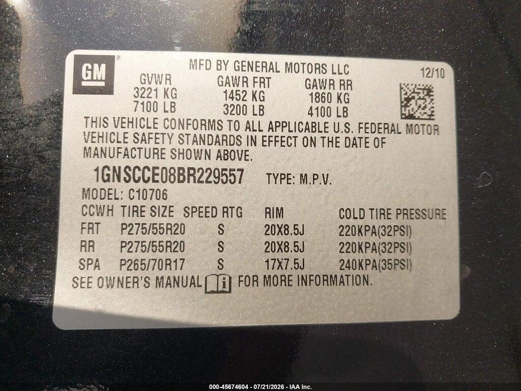 1GNSCCE08BR229557 2011 CHEVROLET TAHOE photo no. 9
