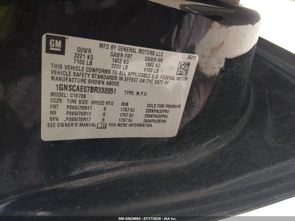 1GNSCAE07BR330951 2011 CHEVROLET TAHOE photo no. 9