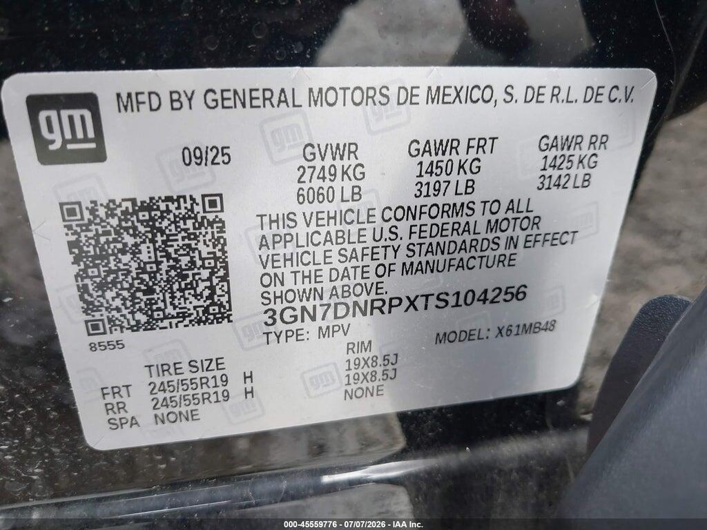 3GN7DNRPXTS104256 2026 CHEVROLET EQUINOX EV photo no. 9