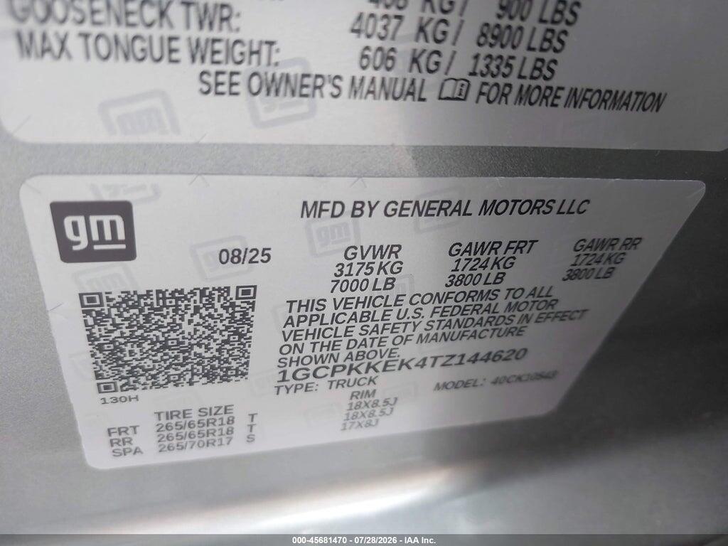 1GCPKKEK4TZ144620 2026 CHEVROLET SILVERADO 1500 photo no. 9