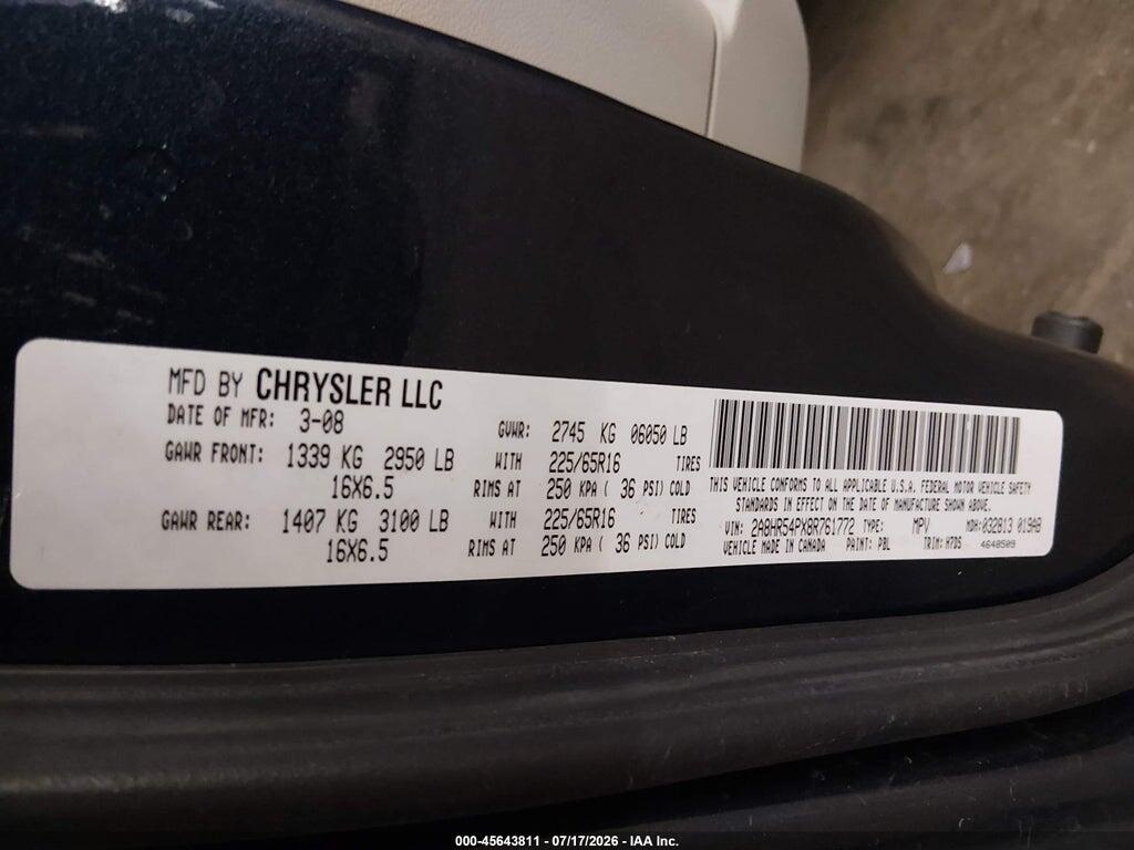 2A8HR54PX8R761772 2008 CHRYSLER TOWN & COUNTRY photo no. 9
