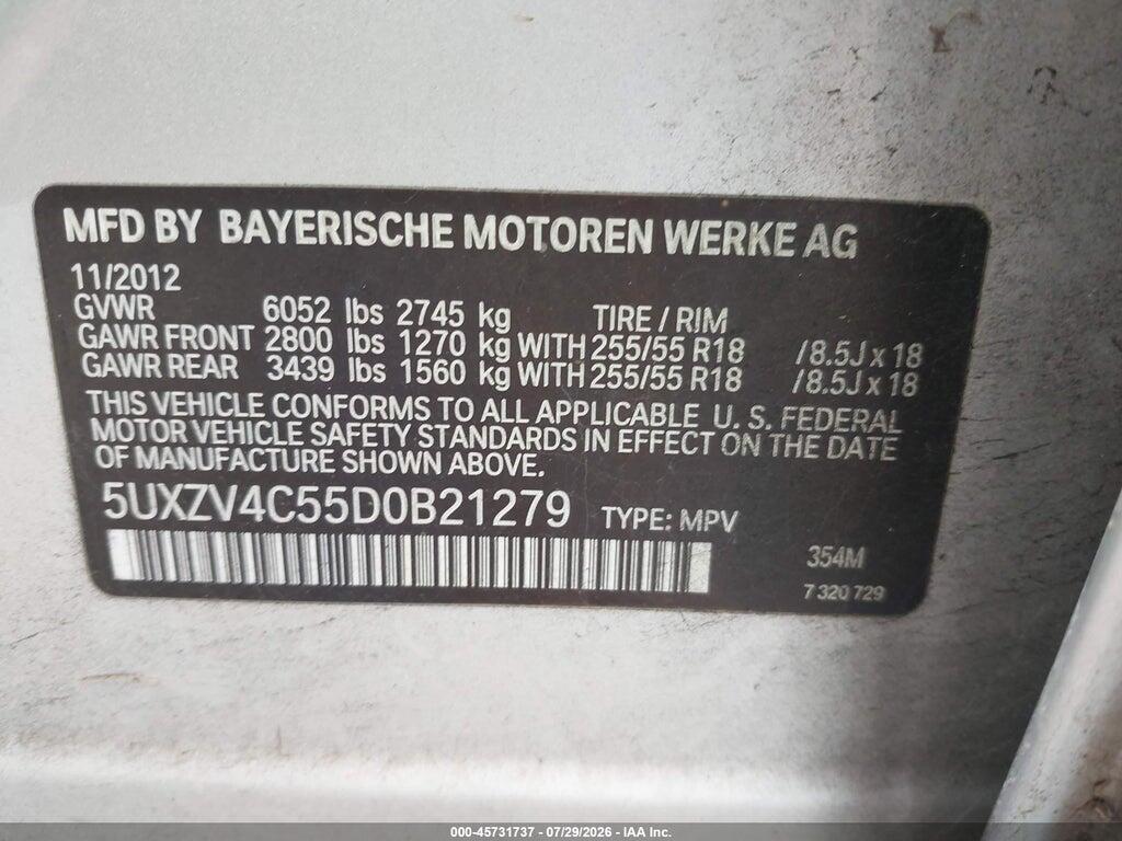 5UXZV4C55D0B21279 2013 BMW X5 photo no. 9