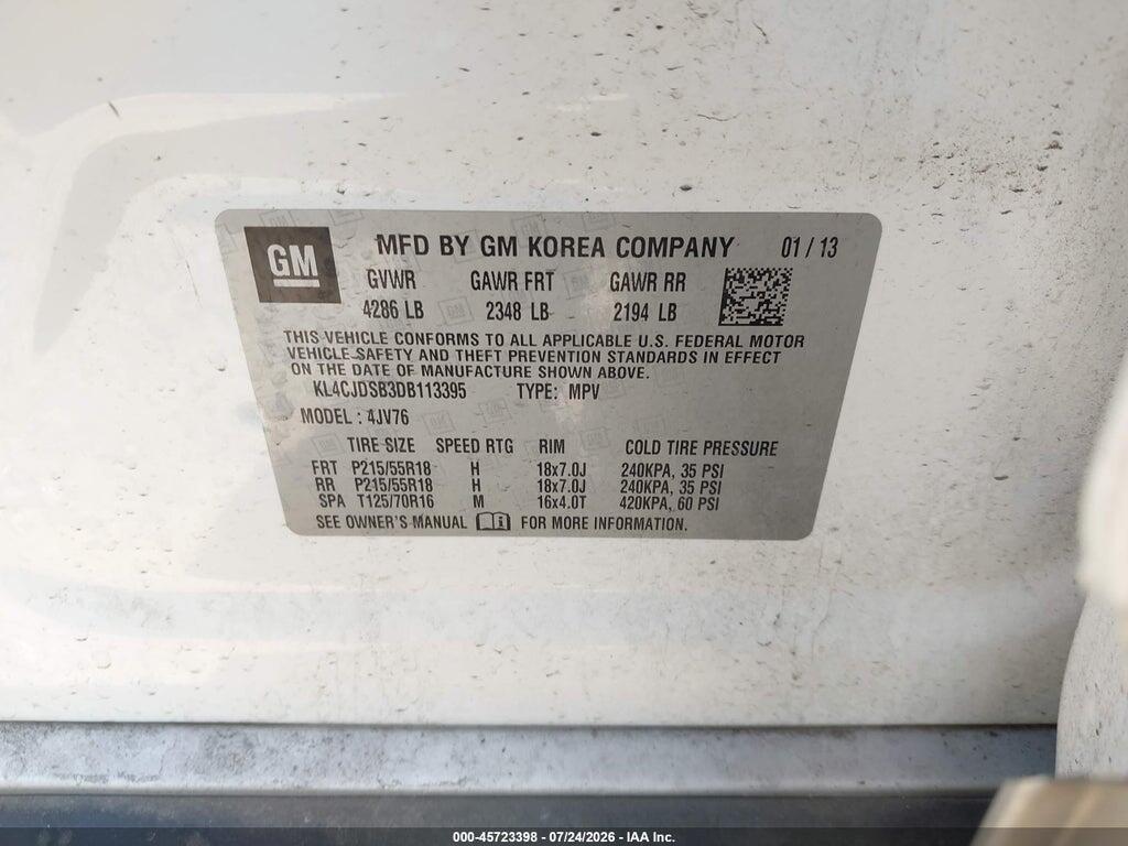 KL4CJDSB3DB113395 2013 BUICK ENCORE photo no. 9