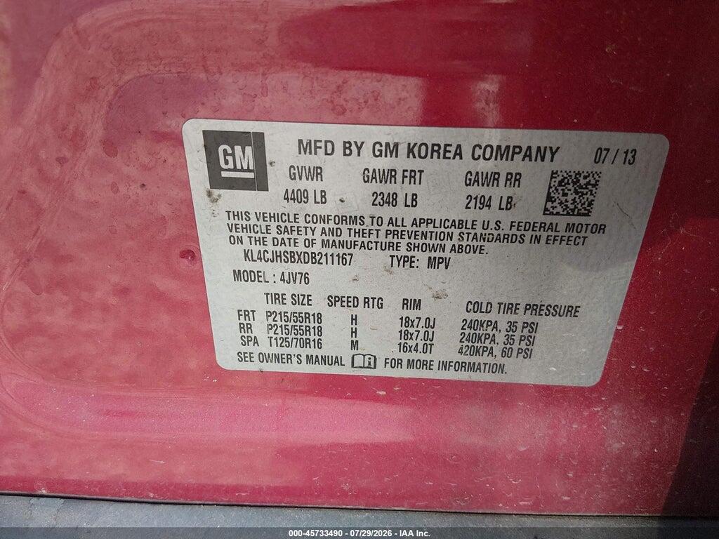 KL4CJHSBXDB211167 2013 BUICK ENCORE photo no. 9