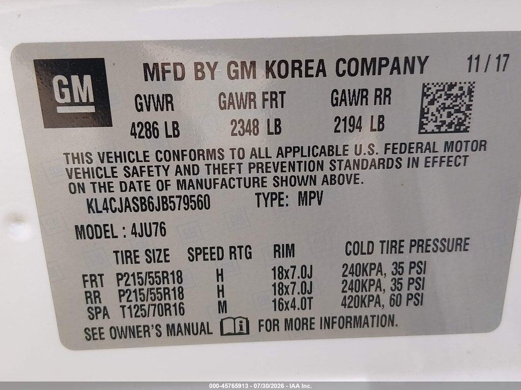 KL4CJASB6JB579560 2018 BUICK ENCORE photo no. 9