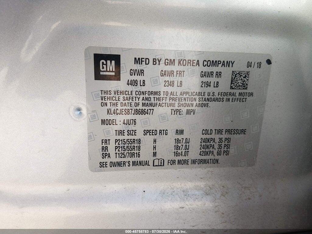 KL4CJESB7JB686477 2018 BUICK ENCORE photo no. 9