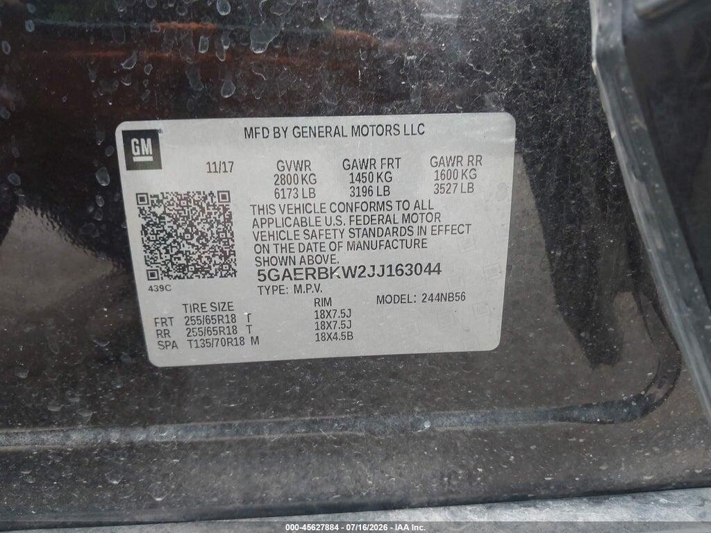 5GAERBKW2JJ163044 2018 BUICK ENCLAVE photo no. 9