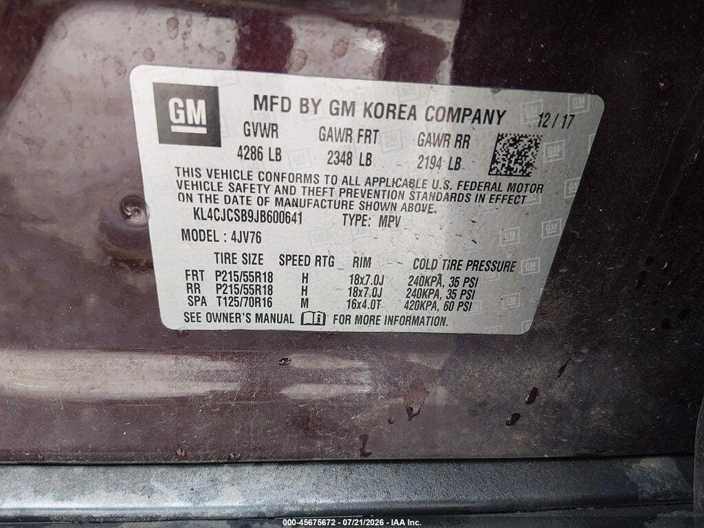 KL4CJCSB9JB600641 2018 BUICK ENCORE photo no. 9