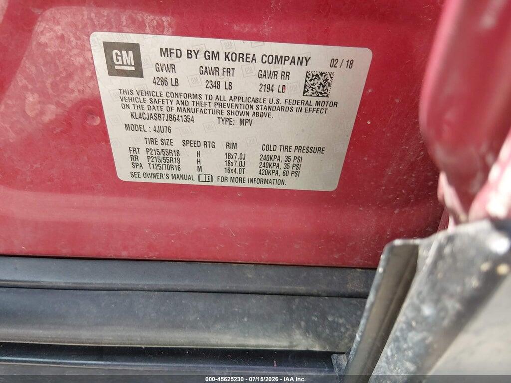 KL4CJASB7JB641354 2018 BUICK ENCORE photo no. 9