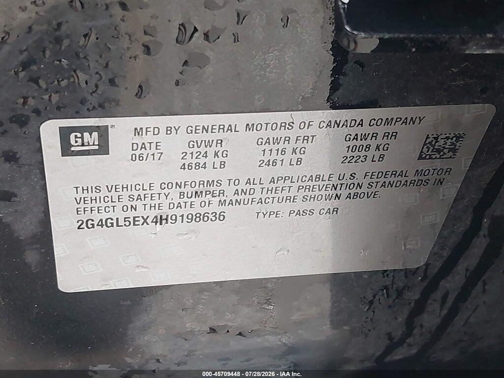 2G4GL5EX4H9198636 2017 BUICK REGAL photo no. 9