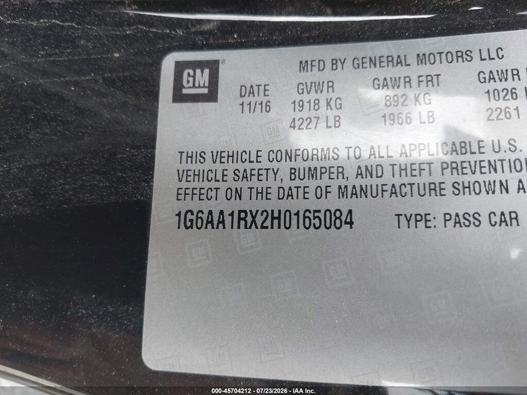 1G6AA1RX2H0165084 2017 CADILLAC ATS photo no. 9