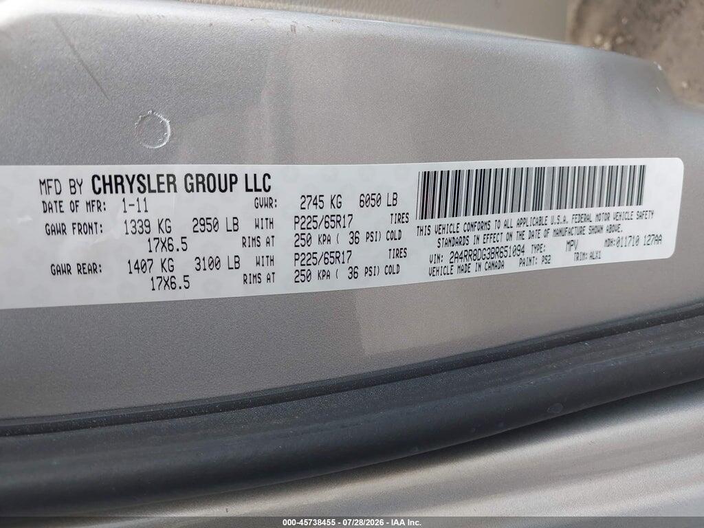 2A4RR8DG3BR651094 2011 CHRYSLER TOWN & COUNTRY photo no. 9