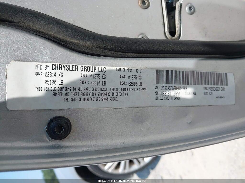 2C3CA5CG9BH614063 2011 CHRYSLER 300 photo no. 9