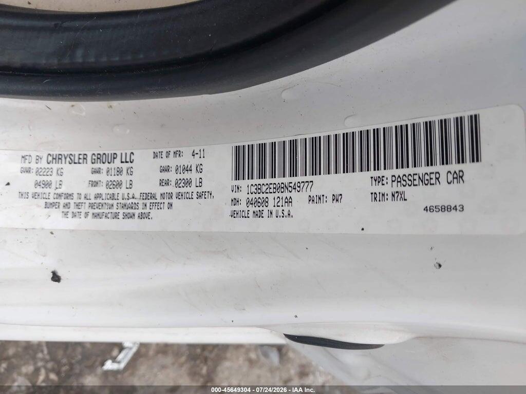 1C3BC2EB0BN549777 2011 CHRYSLER 200 photo no. 9