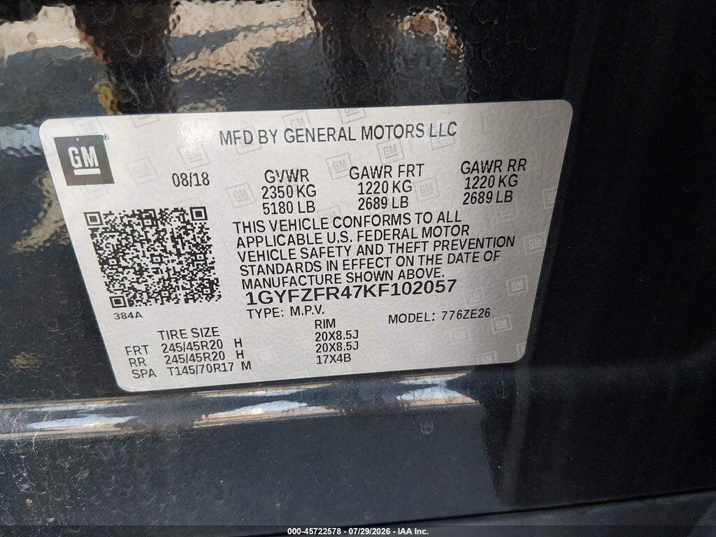 1GYFZFR47KF102057 2019 CADILLAC XT4 photo no. 9