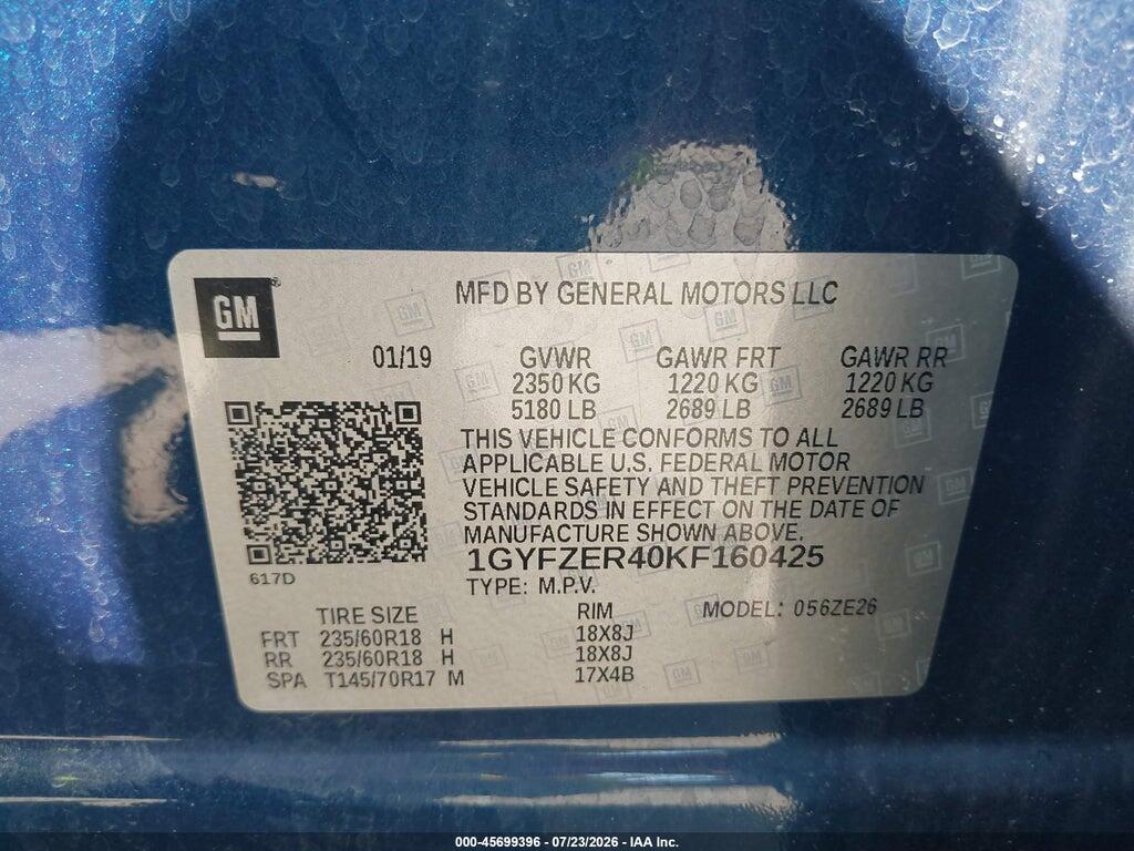 1GYFZER40KF160425 2019 CADILLAC XT4 photo no. 9