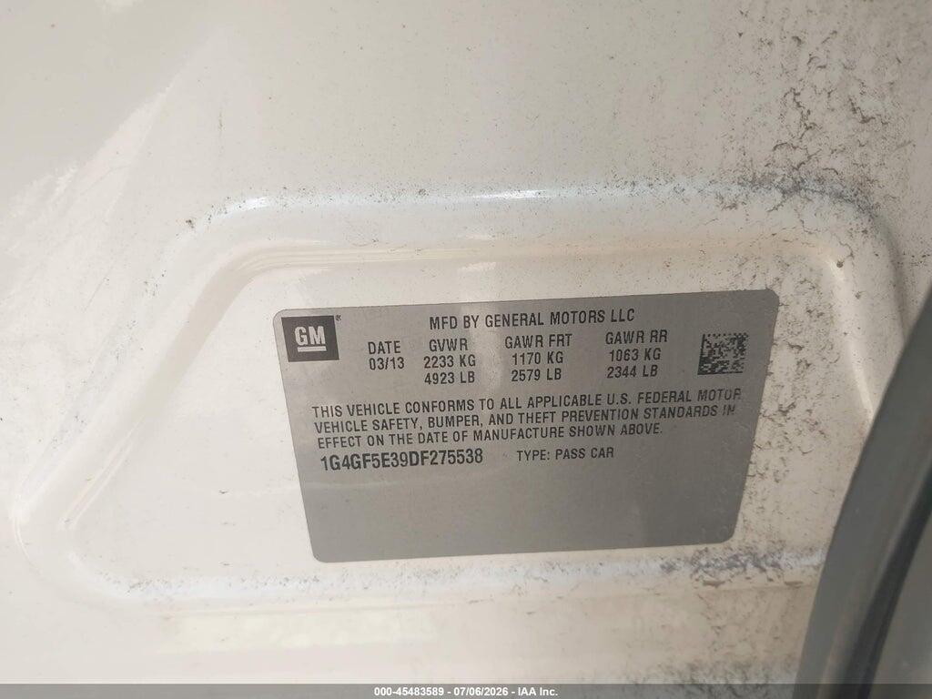 1G4GF5E39DF275538 2013 BUICK LACROSSE photo no. 9