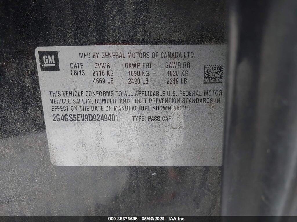 2G4GS5EV9D9249401 2013 BUICK REGAL photo no. 9