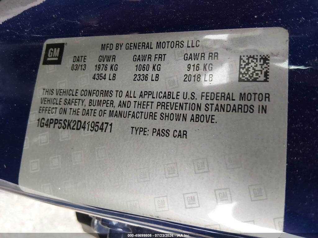 1G4PP5SK2D4195471 2013 BUICK VERANO photo no. 9