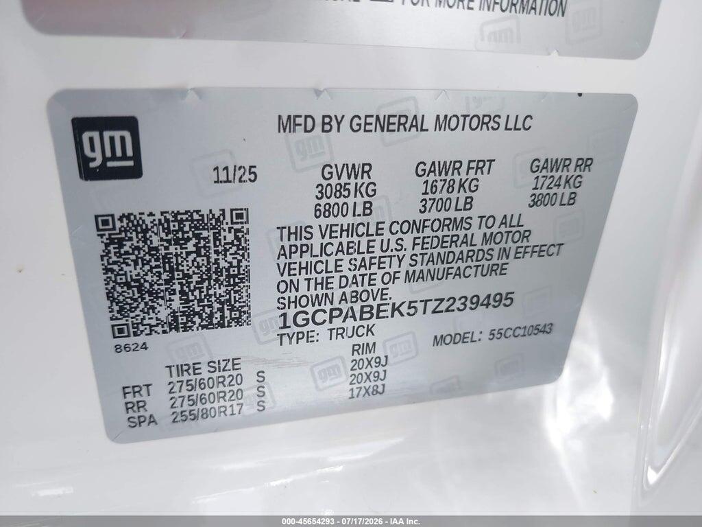 1GCPABEK5TZ239495 2026 CHEVROLET SILVERADO 1500 photo no. 9