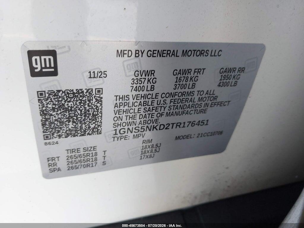 1GNS5NKD2TR176451 2026 CHEVROLET TAHOE photo no. 9